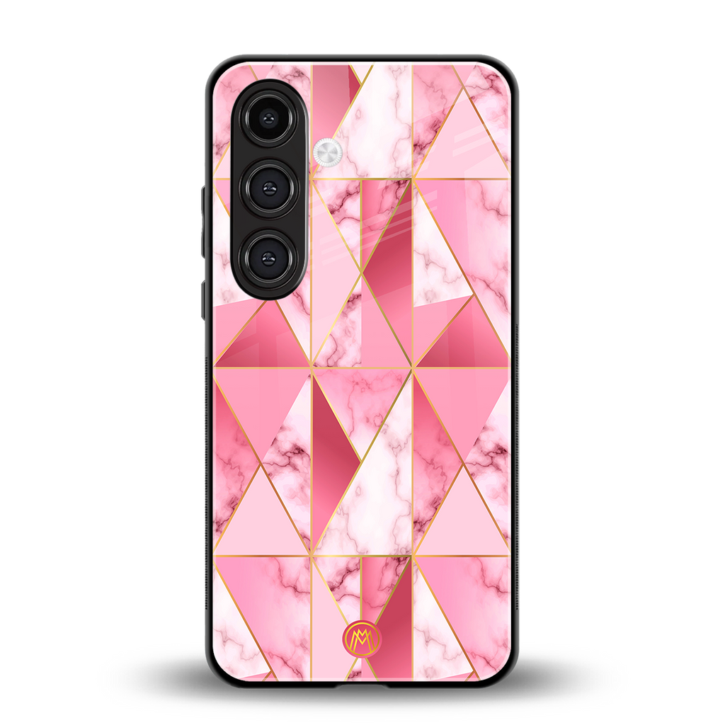 magical pink marble back phone cover | glass case for samsung galaxy s24 plus