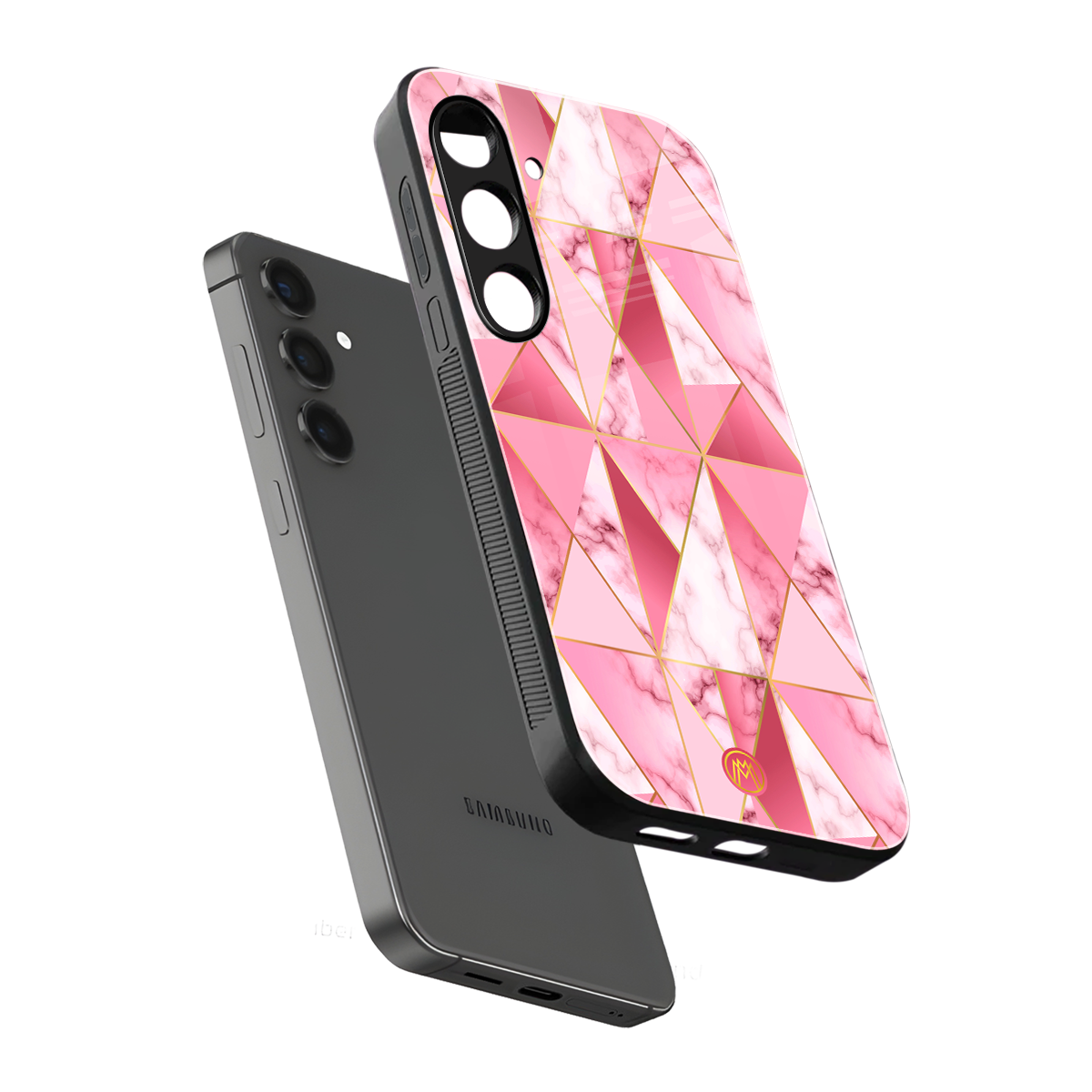 magical pink marble back phone cover | glass case for samsung galaxy s25