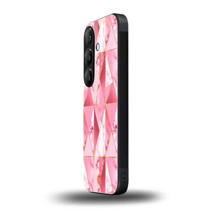 magical pink marble back phone cover | glass case for samsung galaxy s24 fe