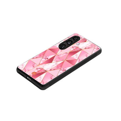 magical pink marble back phone cover | glass case for samsung galaxy s24 fe