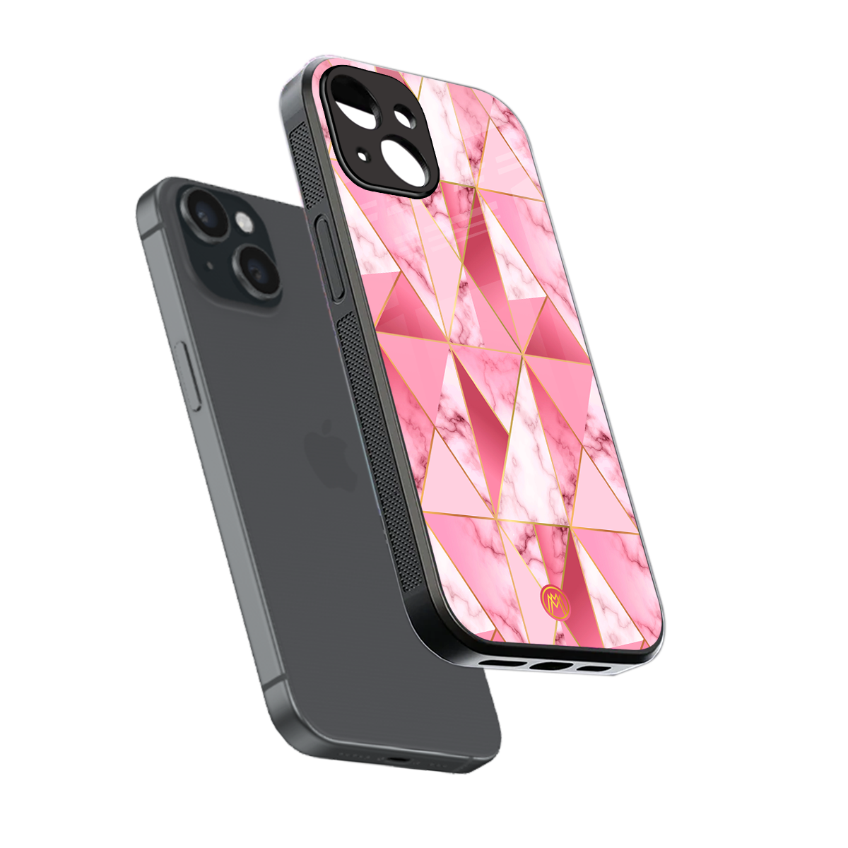 magical pink marble back phone cover | glass case for iphone 15
