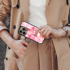 magical pink marble back phone cover | glass case for iphone 14 pro max