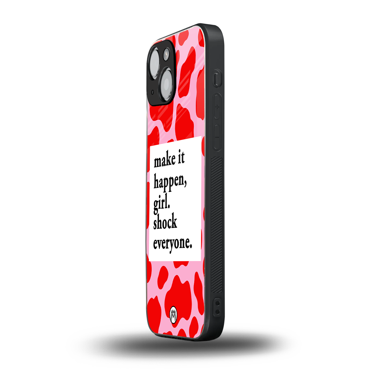 make it happen girl back phone cover | glass case for iphone 13 mini