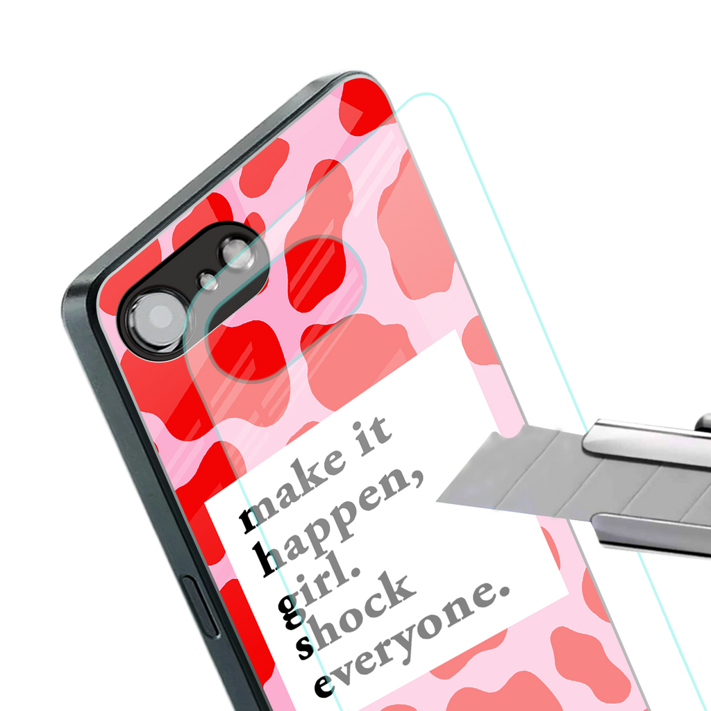 make it happen girl back phone cover | glass case for iphone 16e