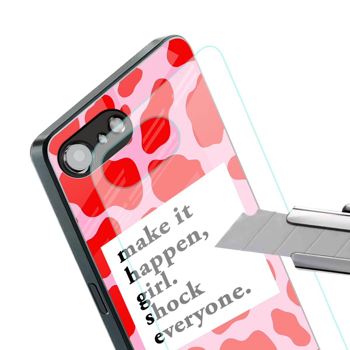 make it happen girl back phone cover | glass case for iphone 16e