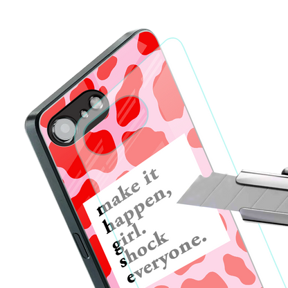 make it happen girl back phone cover | glass case for iphone 16e