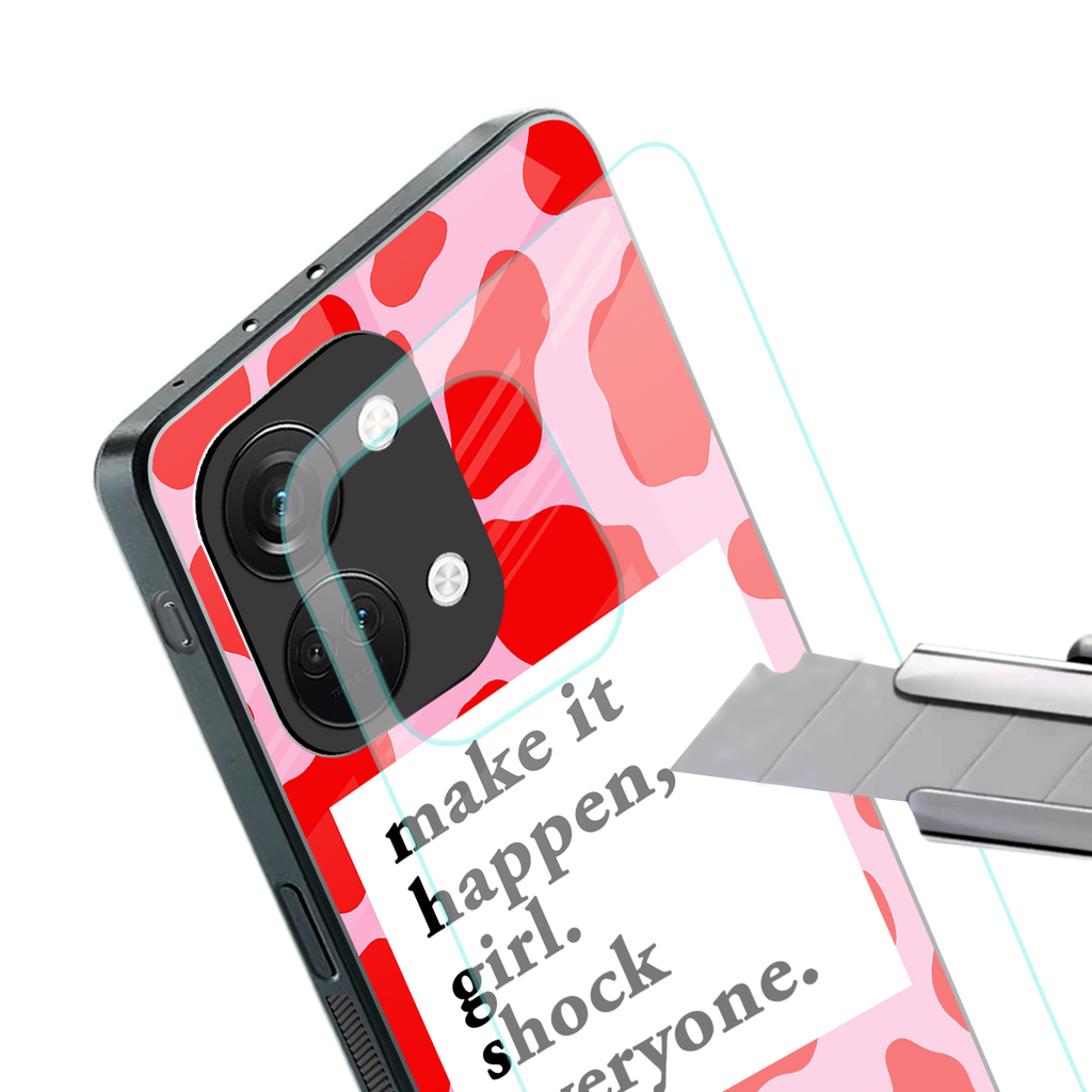 make it happen girl back phone cover | glass case for oneplus nord 3