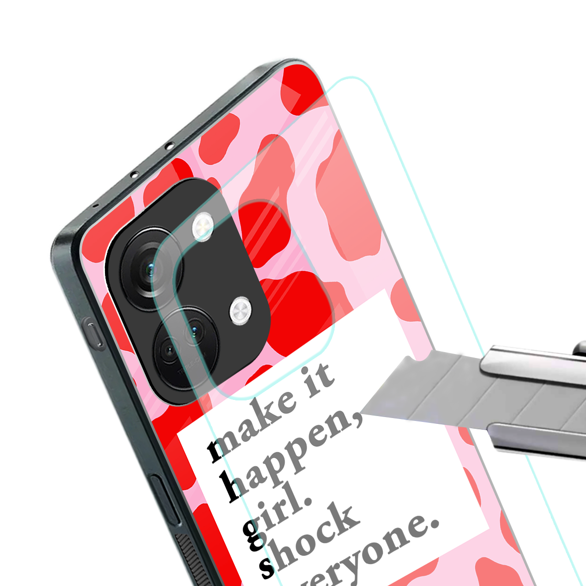 make it happen girl back phone cover | glass case for oneplus nord 3