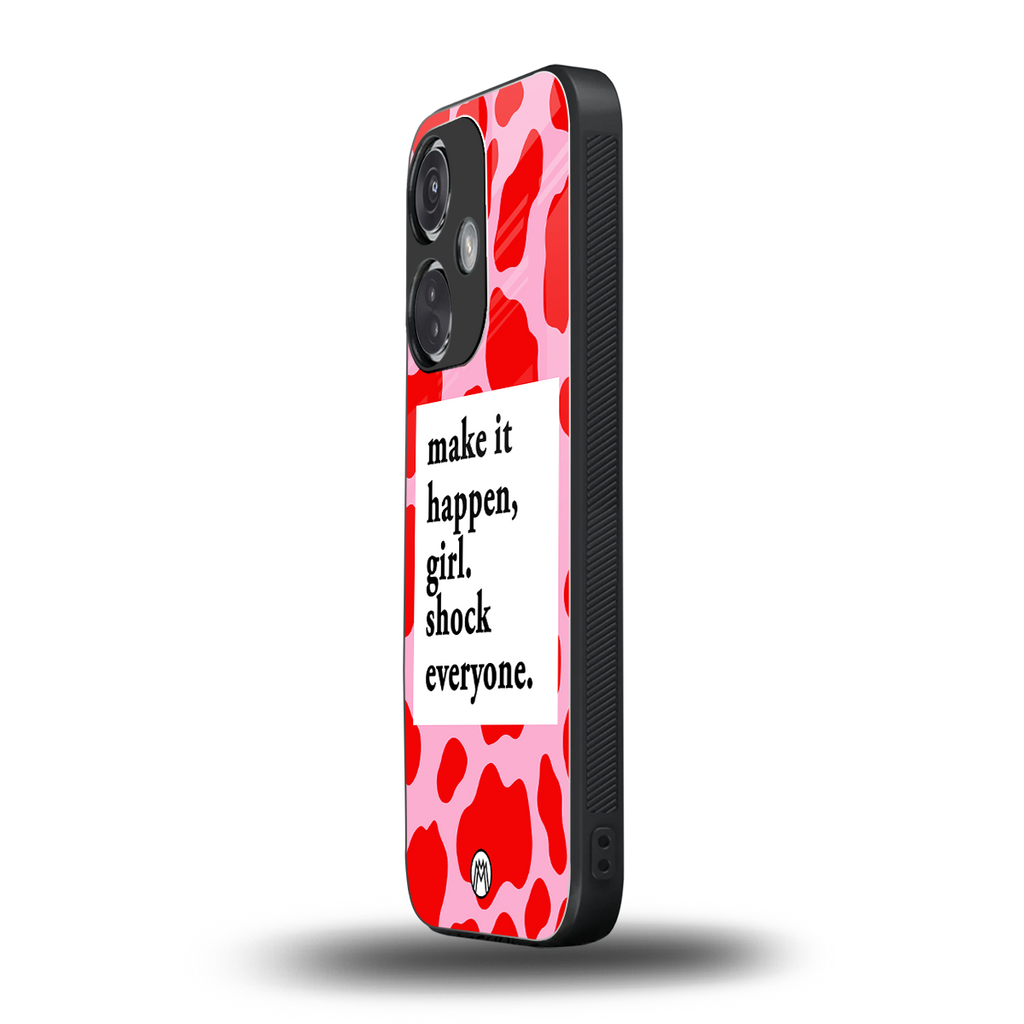 make it happen girl back phone cover | glass case for oneplus nord ce 3