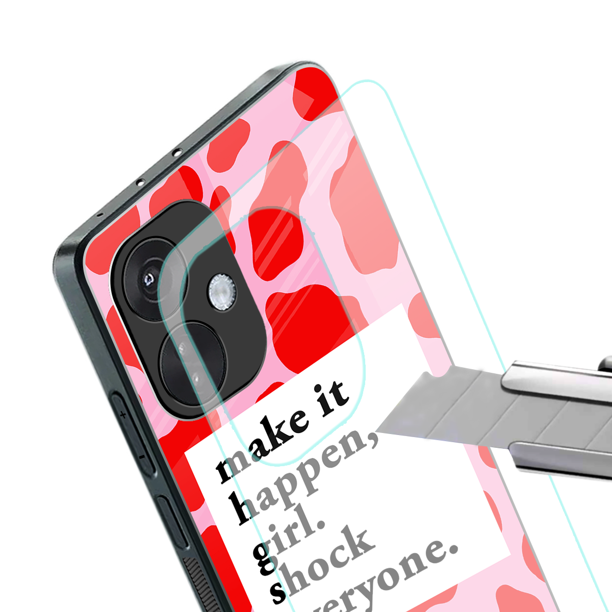 make it happen girl back phone cover | glass case for oneplus nord ce 3
