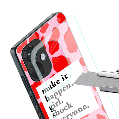 make it happen girl back phone cover | glass case for oneplus nord ce 3