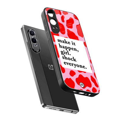 make it happen girl back phone cover | glass case for oneplus nord ce 4 lite