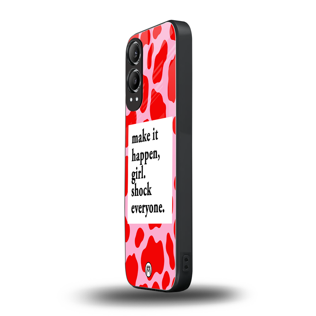 make it happen girl back phone cover | glass case for oneplus nord ce 4 lite