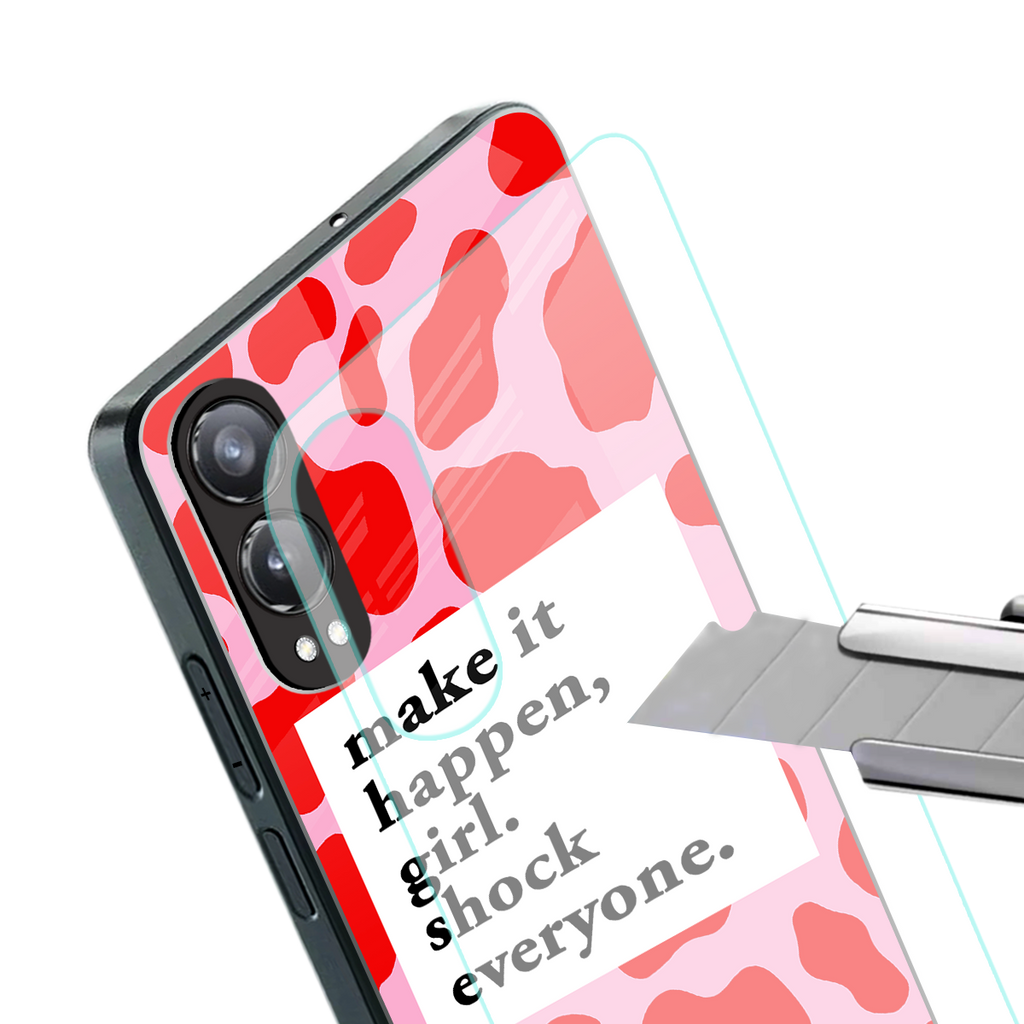 make it happen girl back phone cover | glass case for oneplus nord ce 4 lite