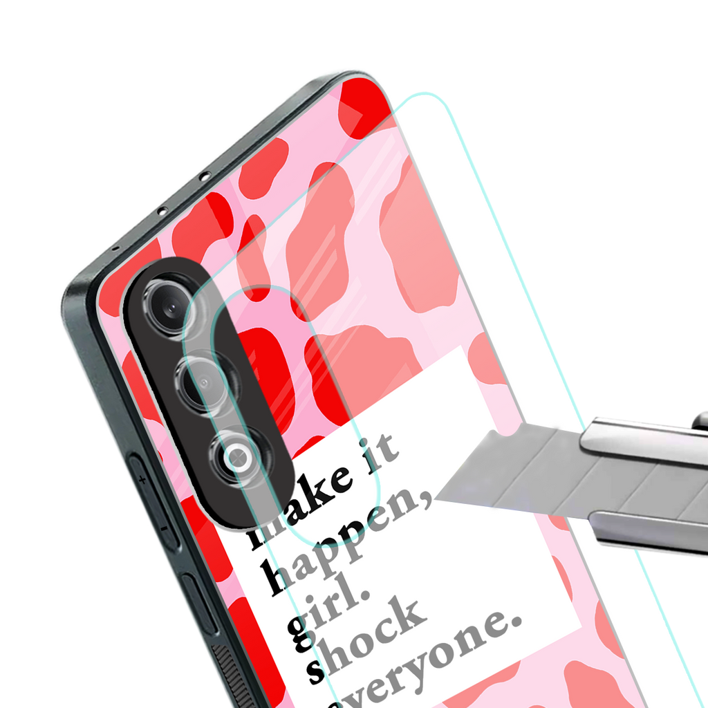 make it happen girl back phone cover | glass case for oneplus nord ce 4