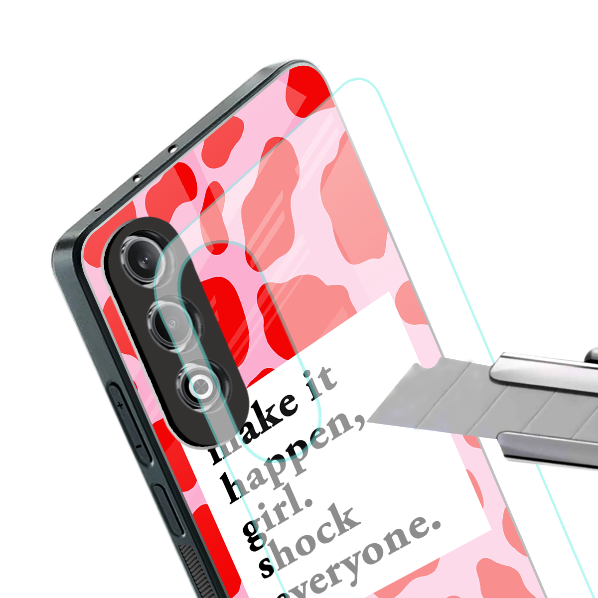 make it happen girl back phone cover | glass case for oneplus nord ce 4