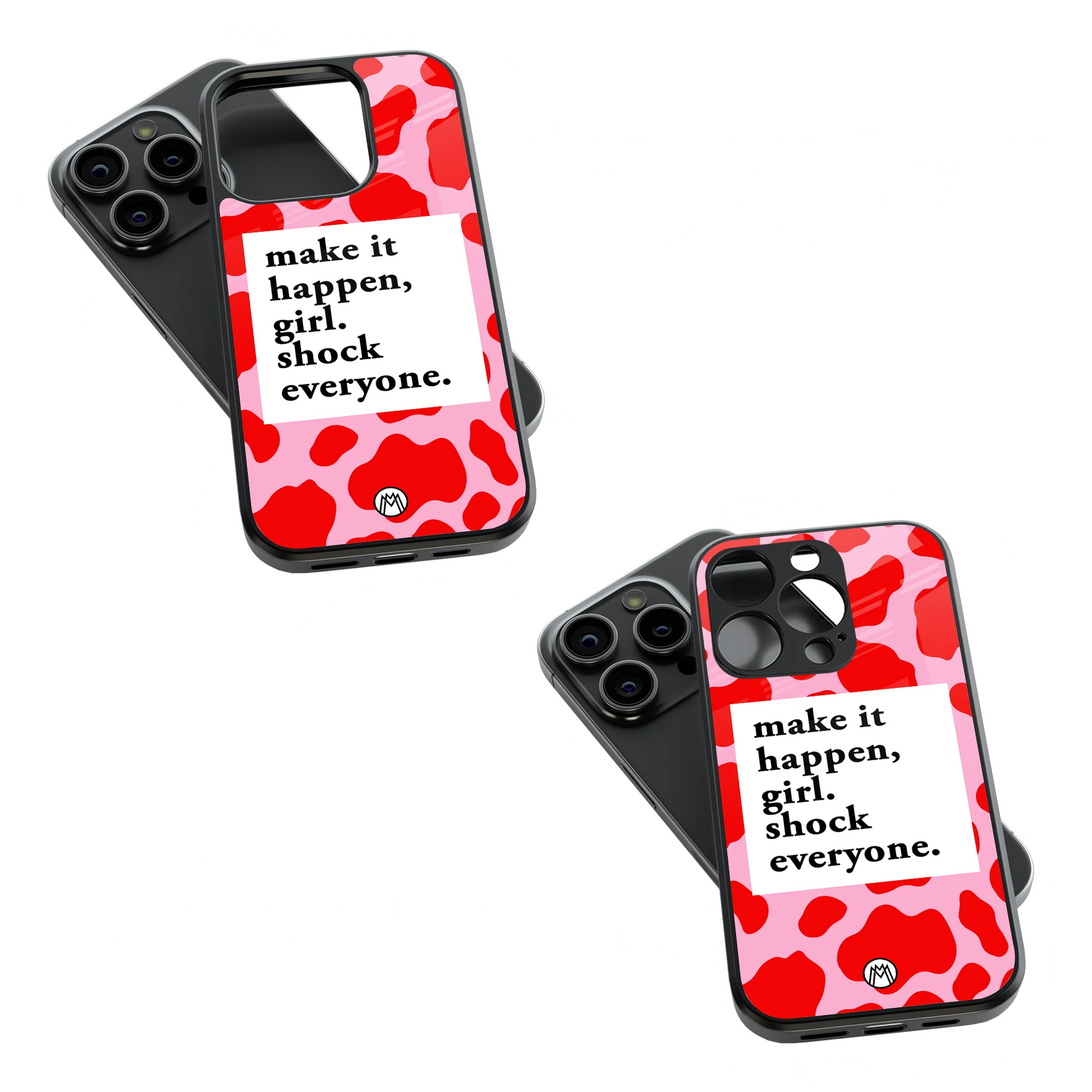 Trendy Glass Back Mobile Case for iPhone, Samsung, Redmi, OnePlus, Google Pixel, Motorola