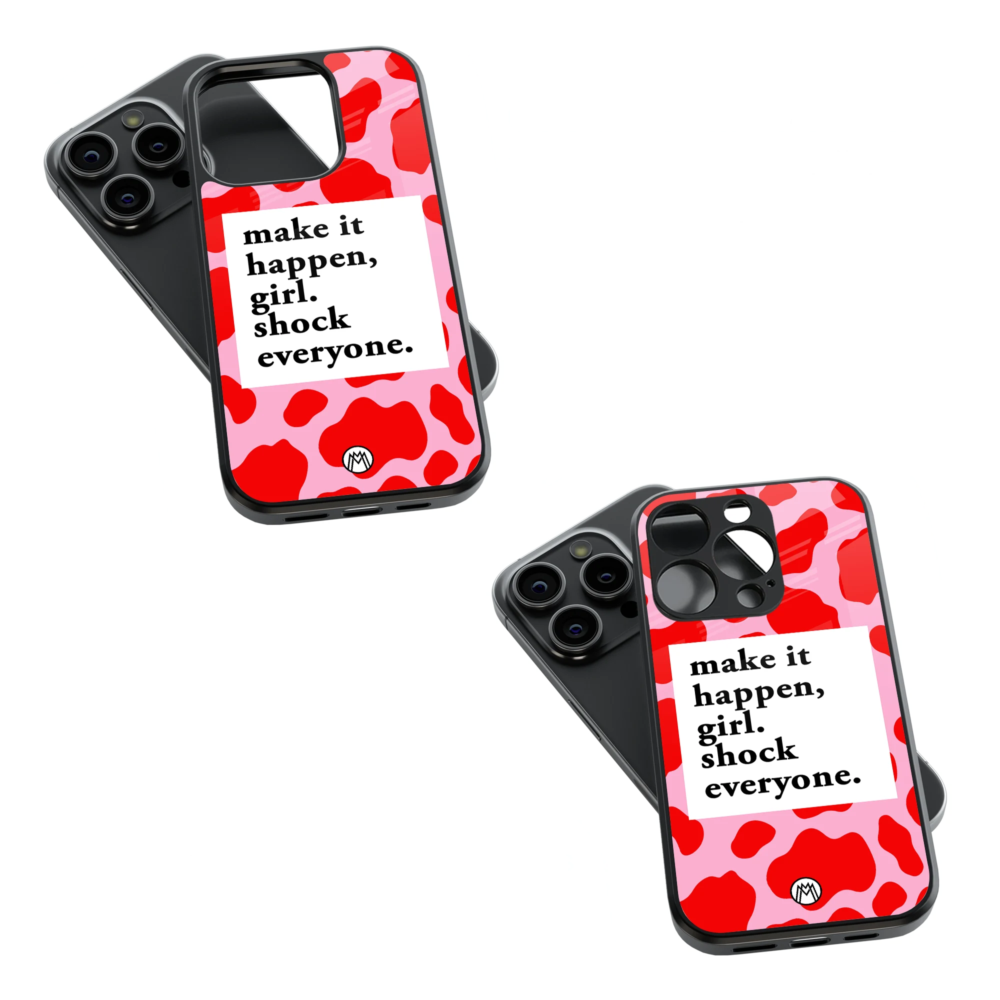 Trendy Glass Back Mobile Case for iPhone, Samsung, Redmi, OnePlus, Google Pixel, Motorola