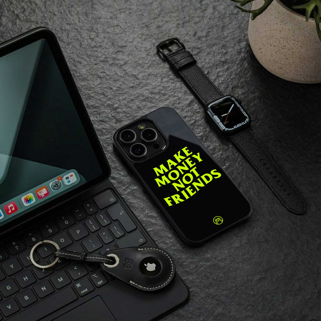 make money not friends back phone cover | glass case for iphone 14 pro max