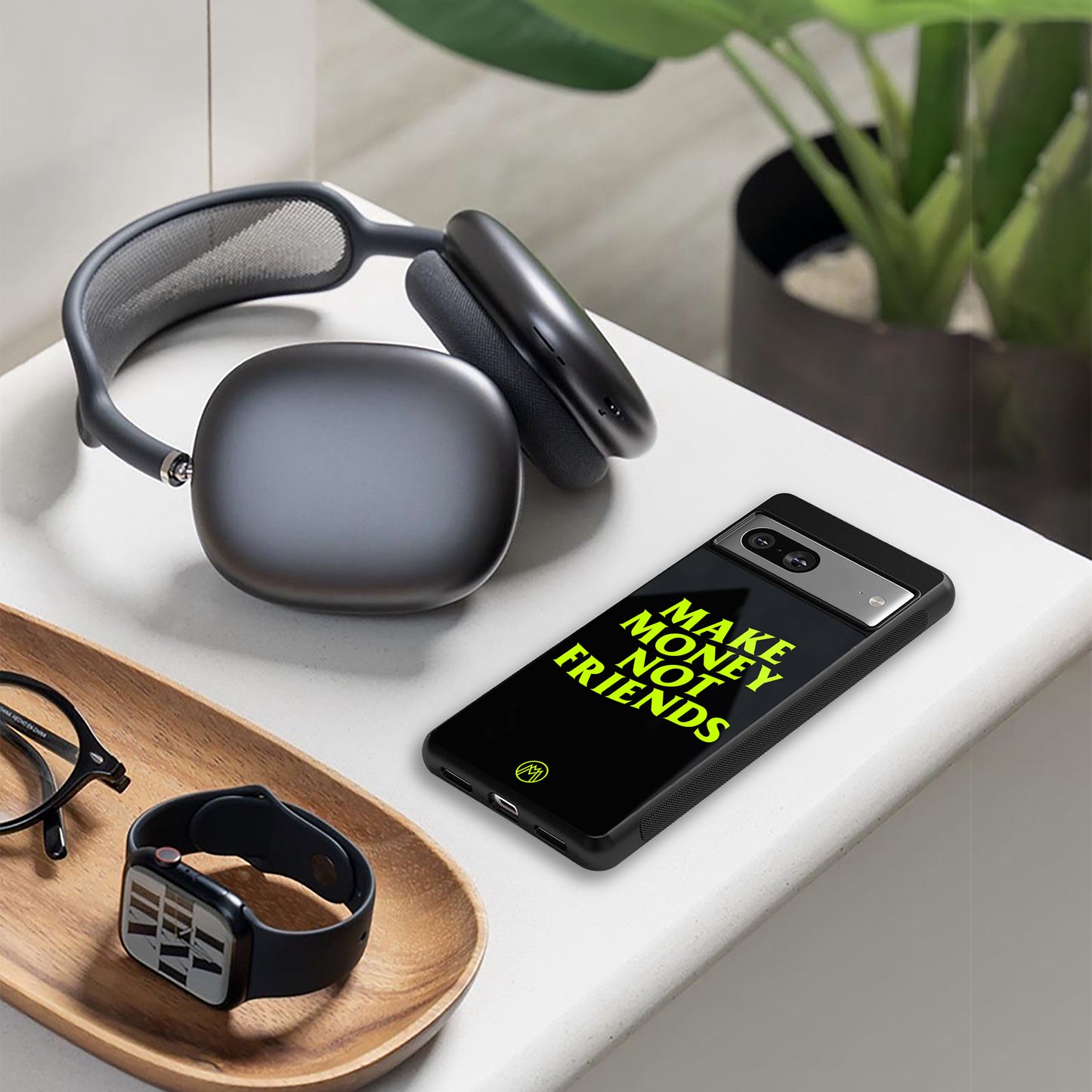 make money not friends back phone cover | glass case for iphone 16 pro