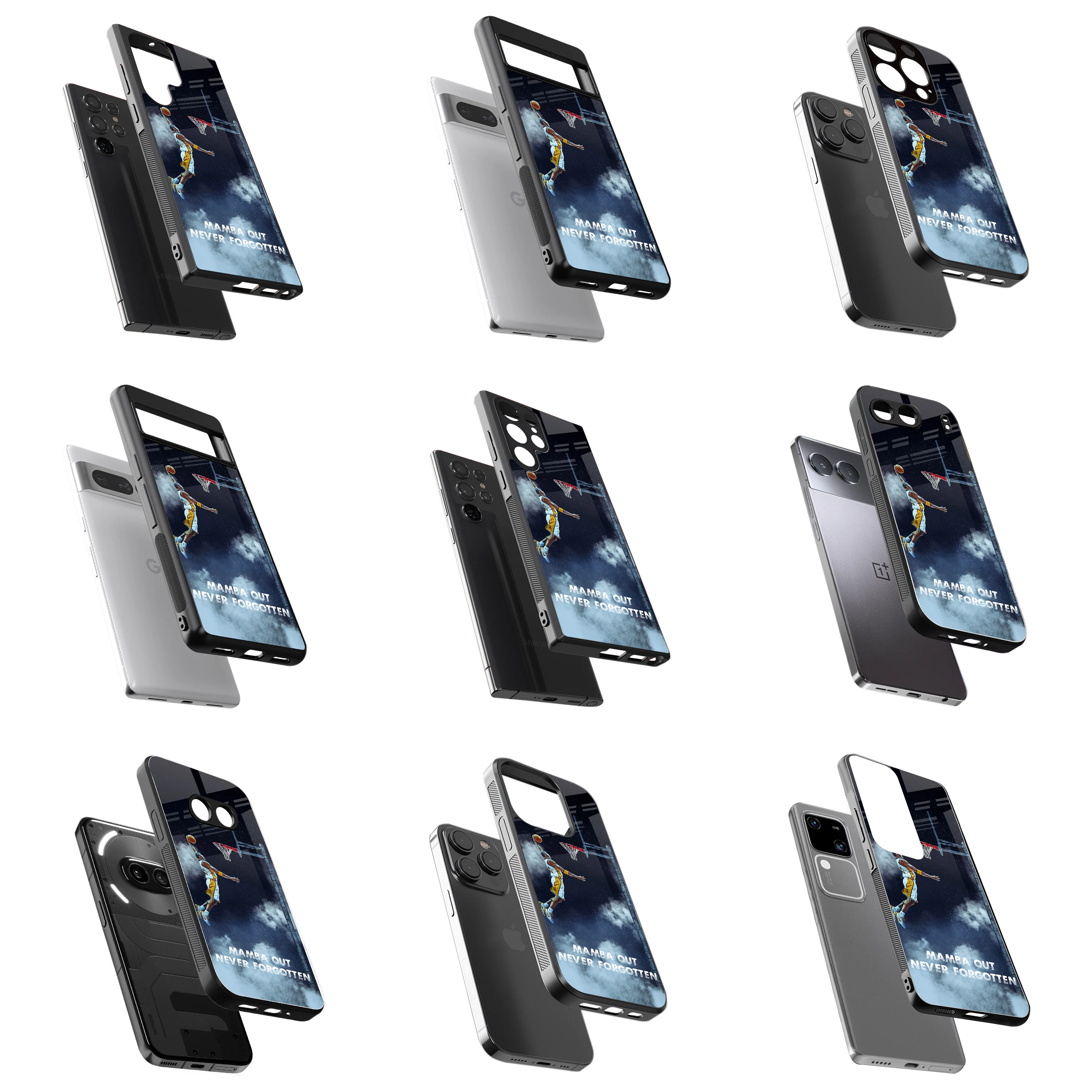 Durable Glass Back Mobile Case for iPhone, Samsung, OnePlus, Google Pixel, Redmi, Vivo, Oppo