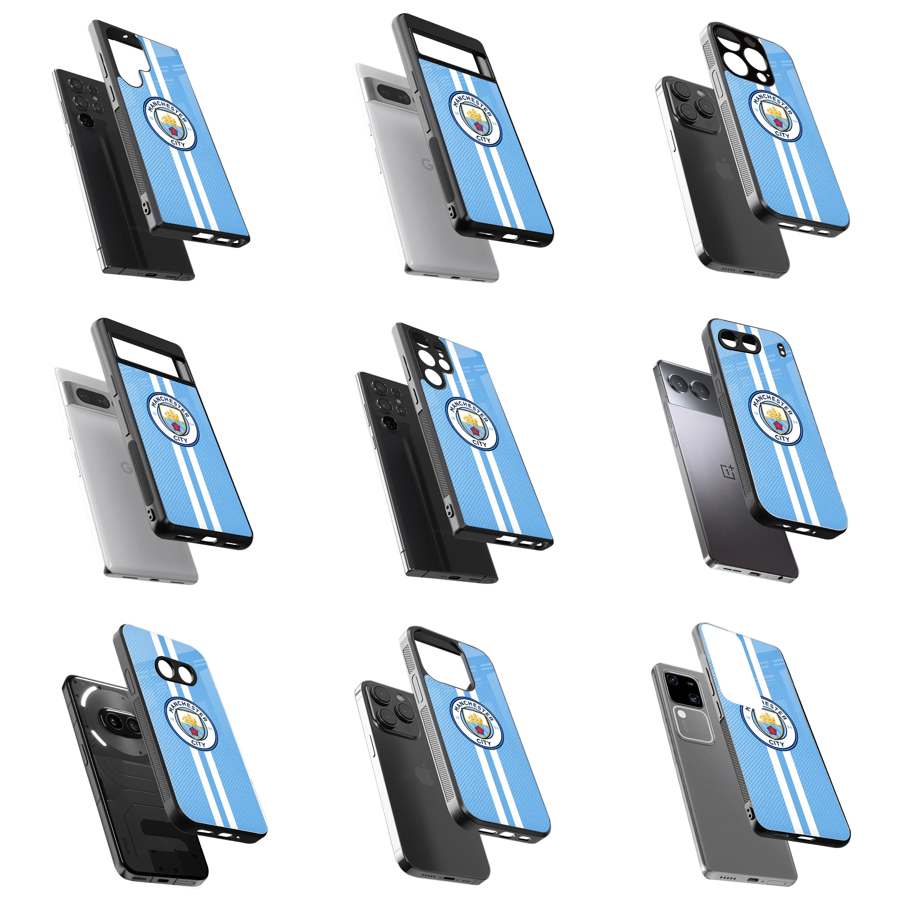 Durable Glass Back Mobile Case for iPhone, Samsung, OnePlus, Google Pixel, Redmi, Vivo, Oppo