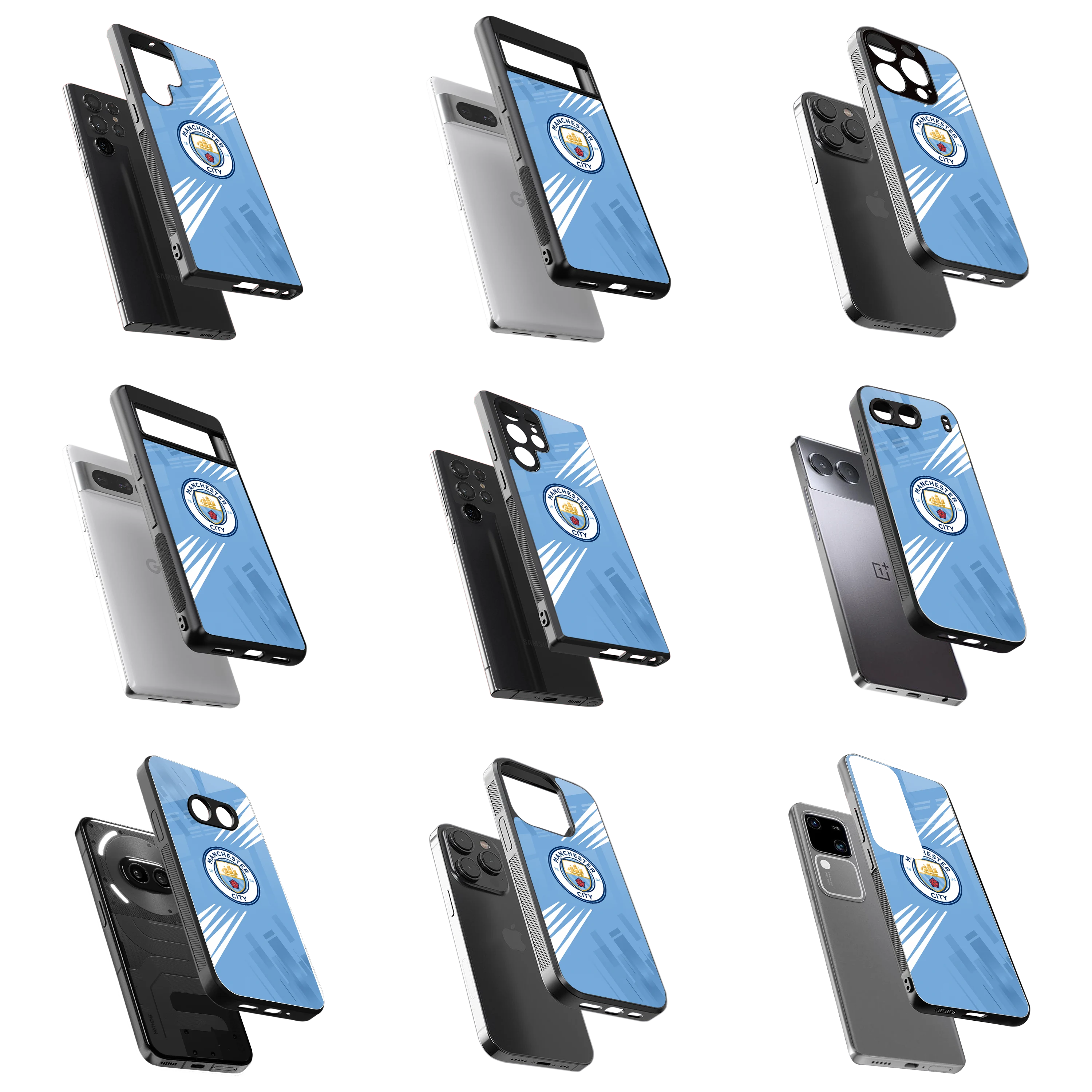 Durable Glass Back Mobile Case for iPhone, Samsung, OnePlus, Google Pixel, Redmi, Vivo, Oppo
