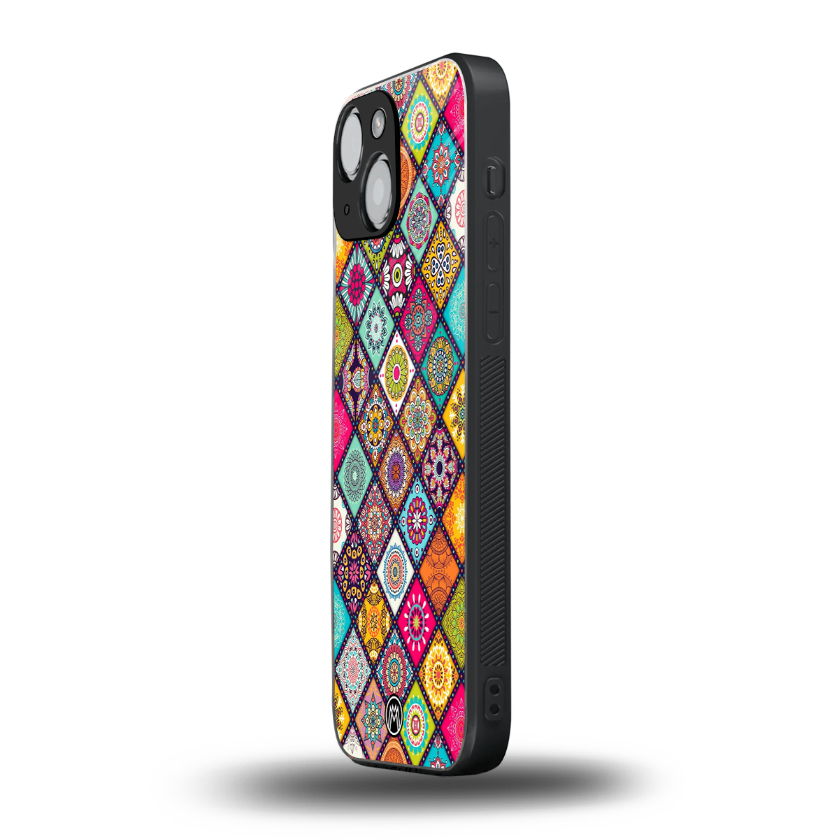 mandala art back phone cover | glass case for iphone 13 mini