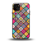 mandala art back phone cover | glass case for iphone 15 plus