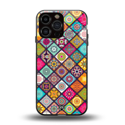 mandala art back phone cover | glass case for iphone 14 pro max
