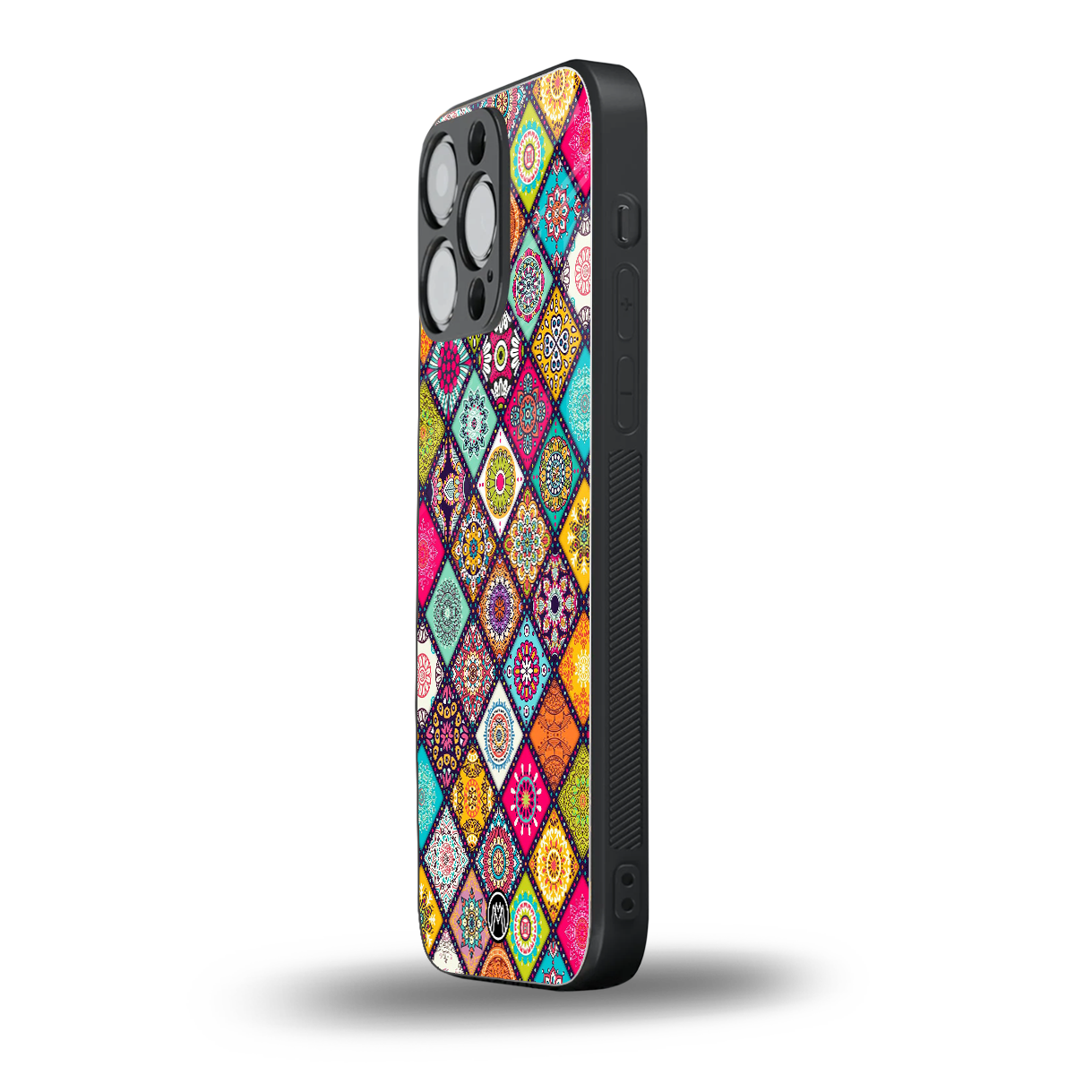 mandala art back phone cover | glass case for iphone 14 pro max