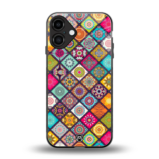 mandala art back phone cover | glass case for iphone 16 plus