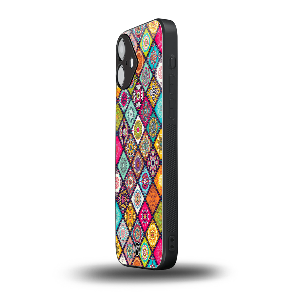 mandala art back phone cover | glass case for iphone 16 plus