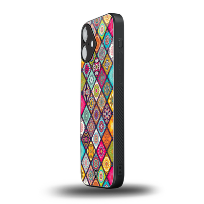 mandala art back phone cover | glass case for iphone 16 plus