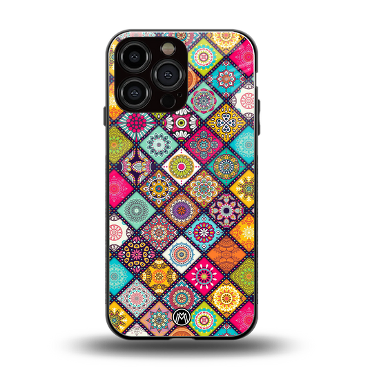 mandala art back phone cover | glass case for iphone 16 pro max