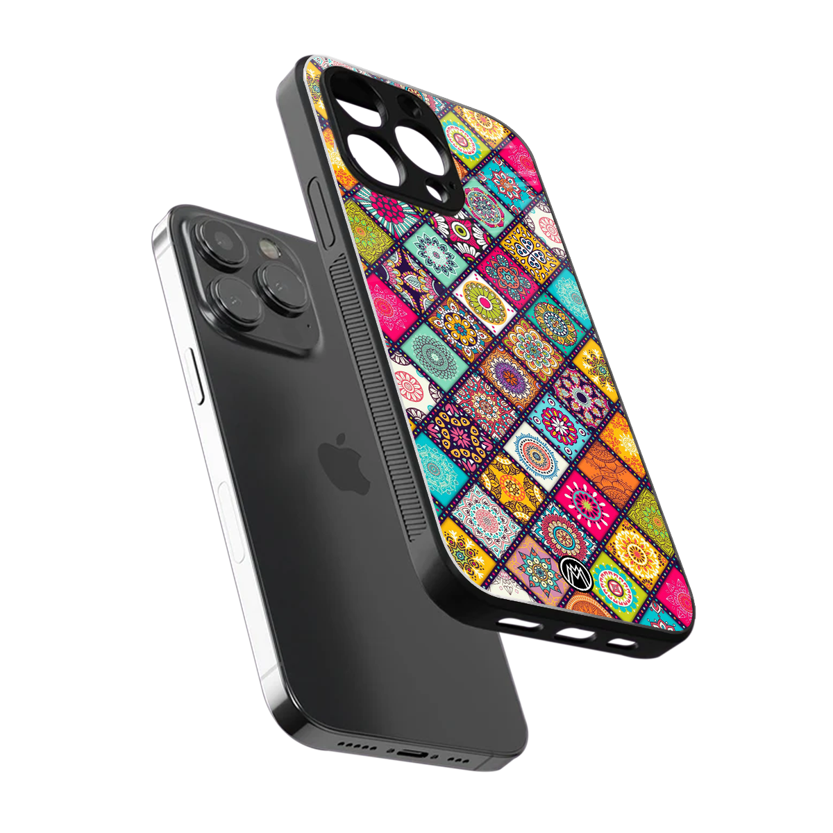 mandala art back phone cover | glass case for iphone 16 pro max