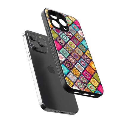 mandala art back phone cover | glass case for iphone 16 pro