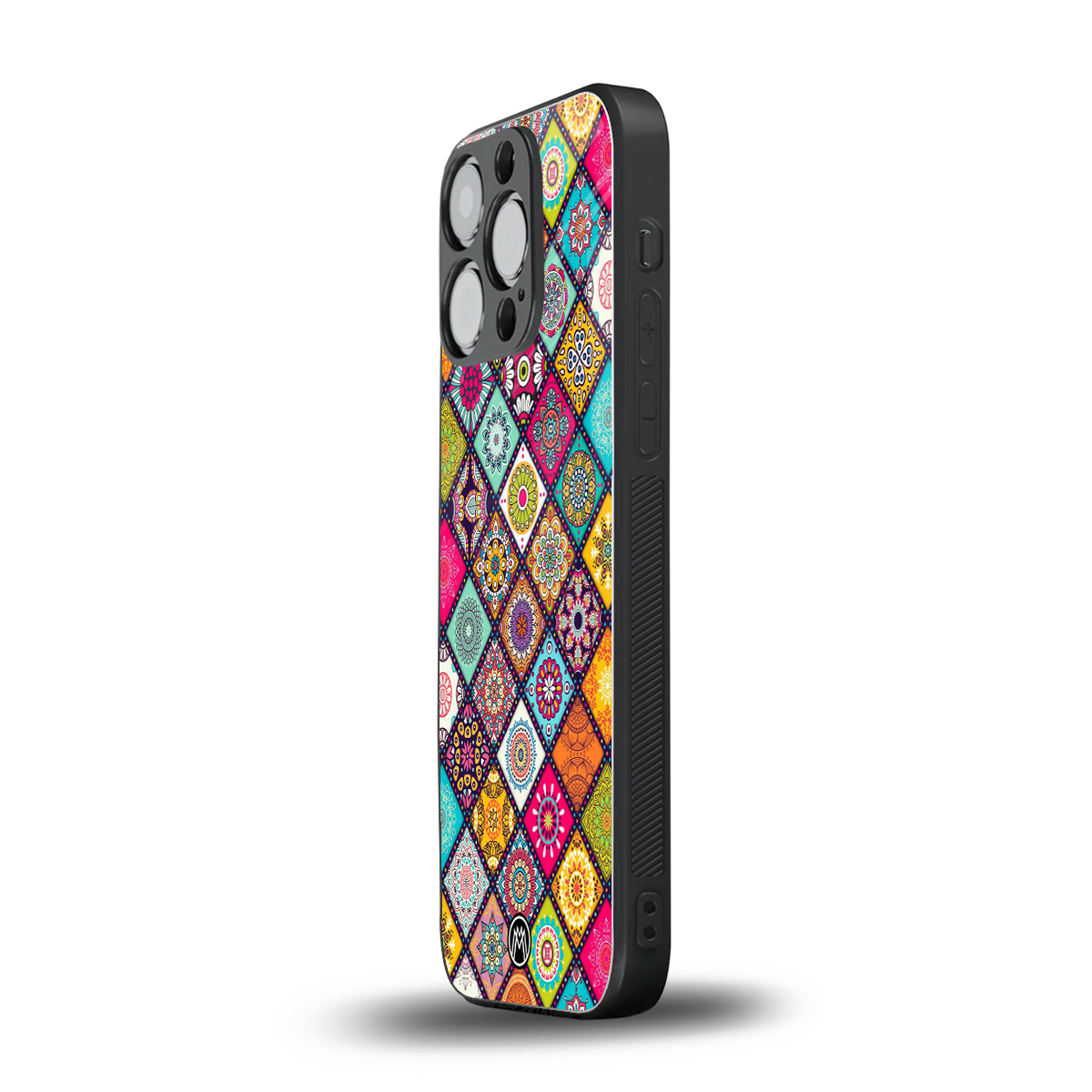 mandala art back phone cover | glass case for iphone 16 pro