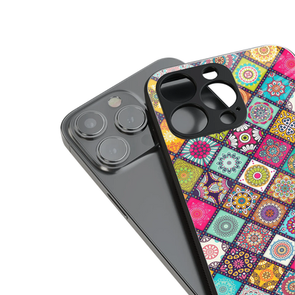 mandala art back phone cover | glass case for iphone 16 pro