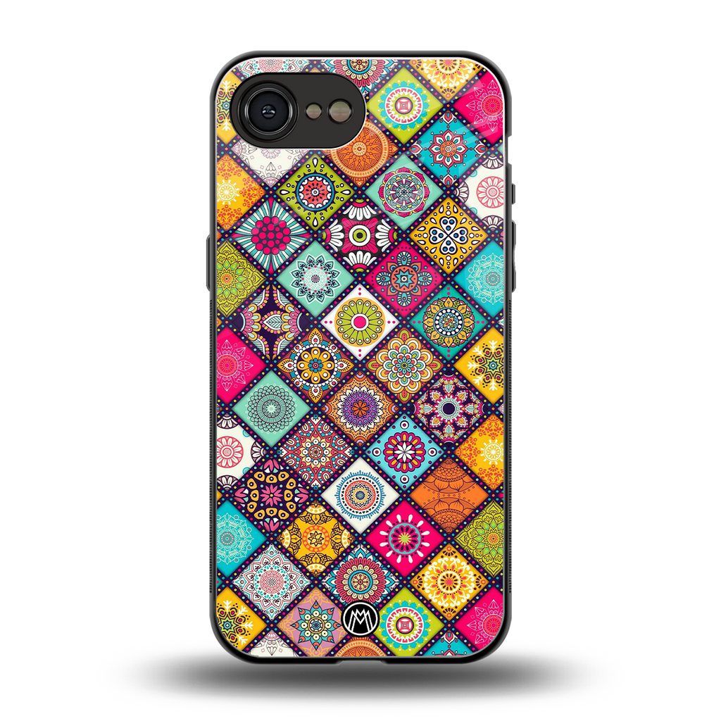 mandala art back phone cover | glass case for iphone 16e