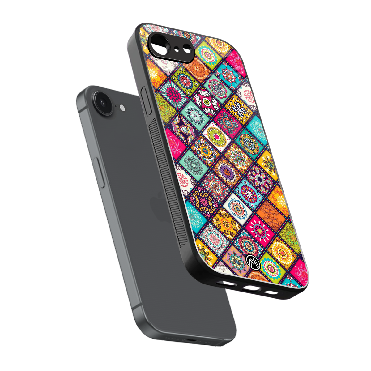 mandala art back phone cover | glass case for iphone 16e