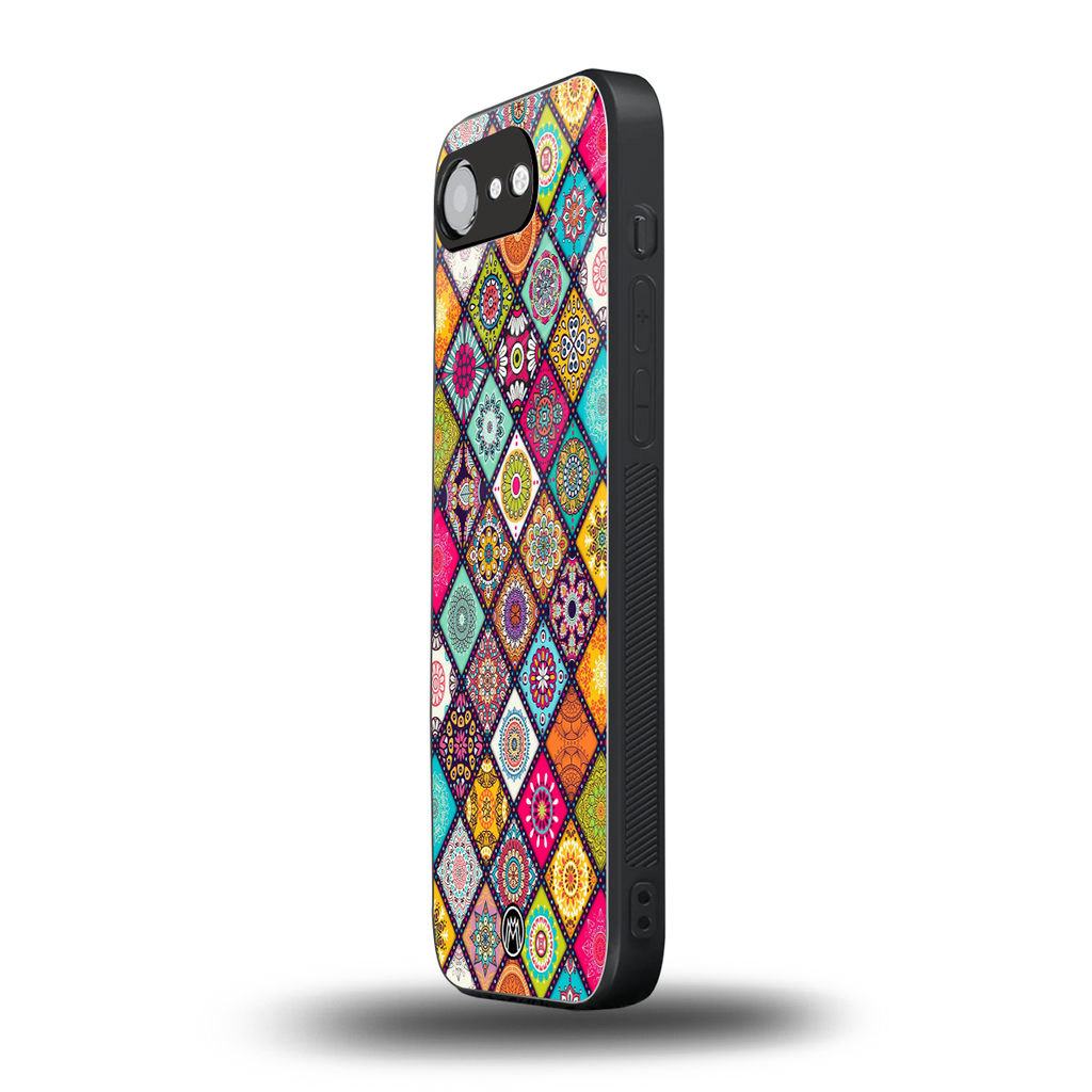 mandala art back phone cover | glass case for iphone 16e