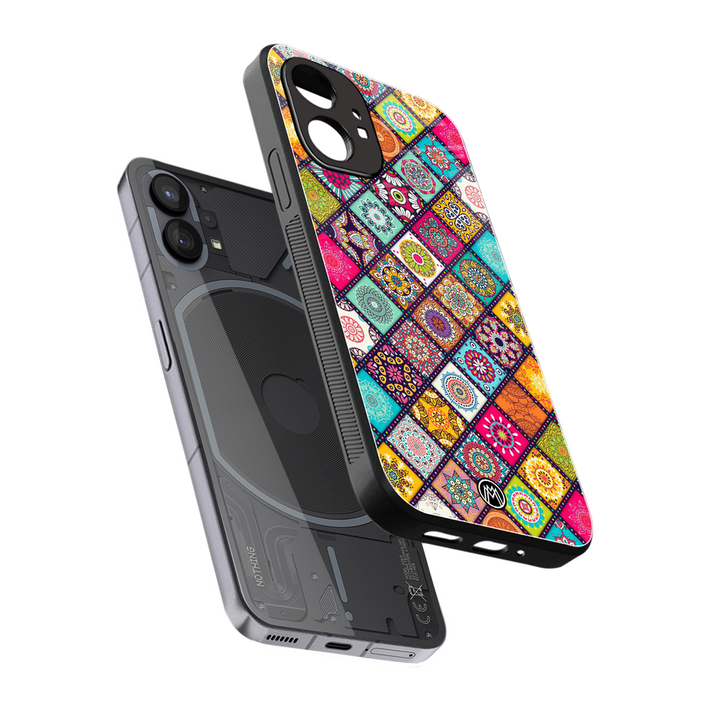 mandala art back phone cover | glass case for nothing phone 1