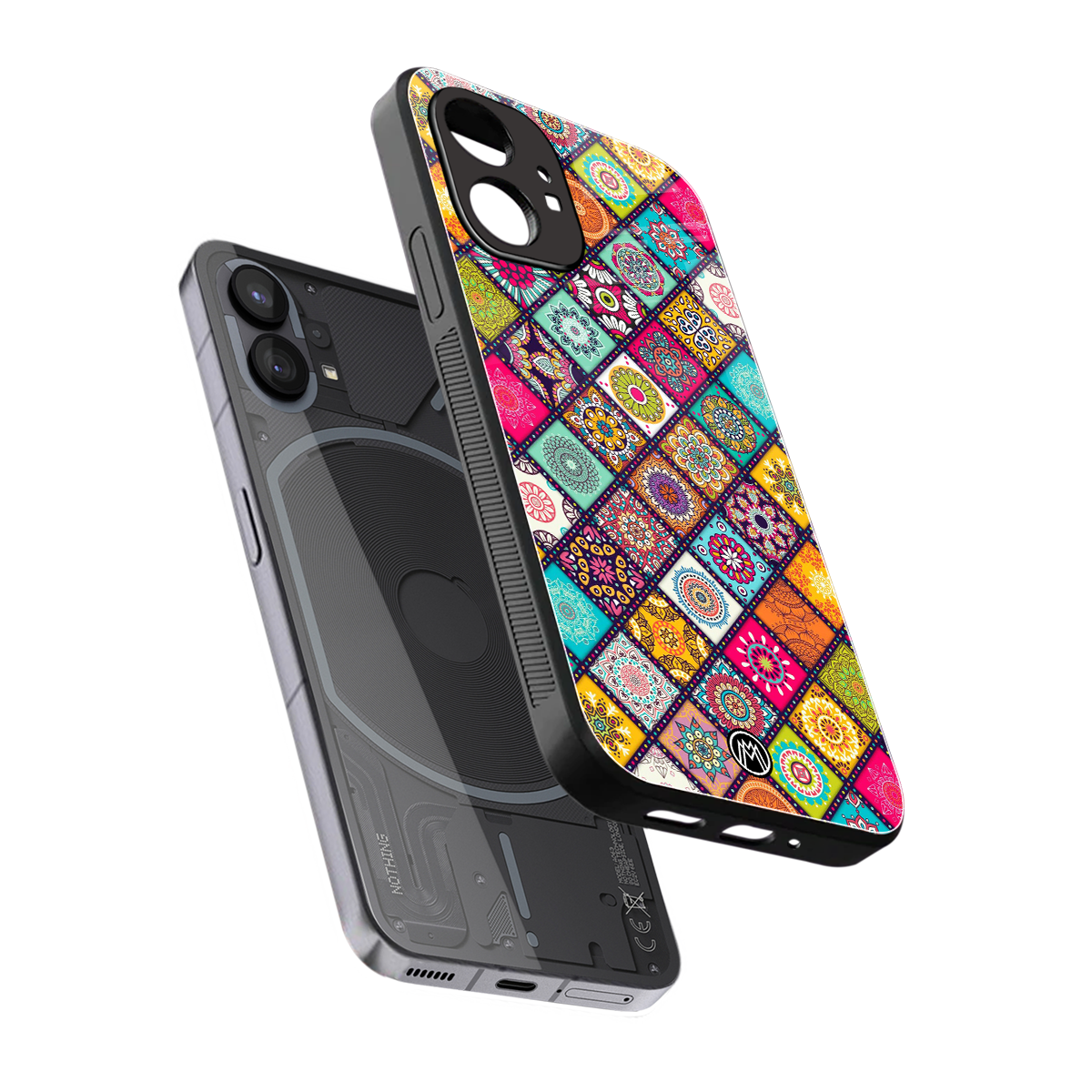 mandala art back phone cover | glass case for nothing phone 1