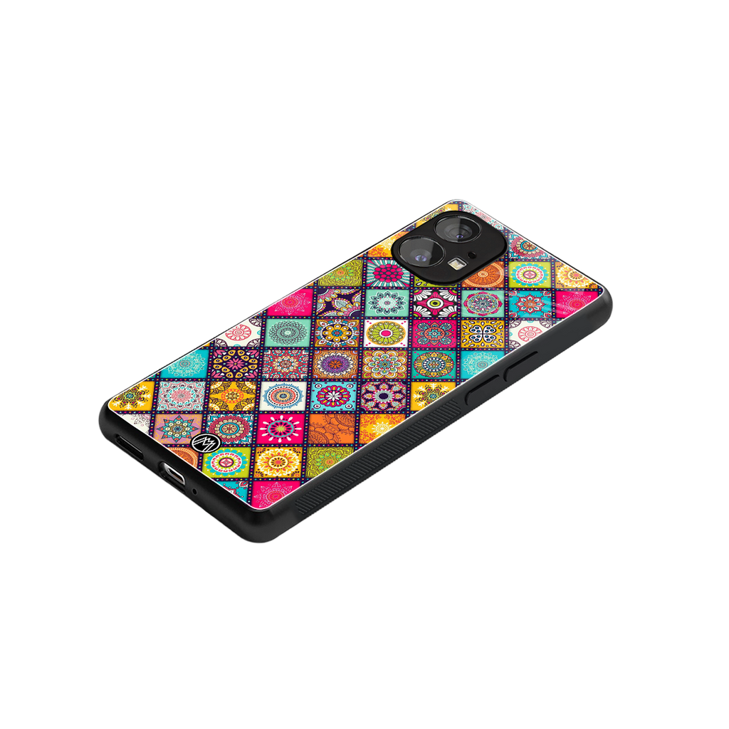 mandala art back phone cover | glass case for nothing phone 1
