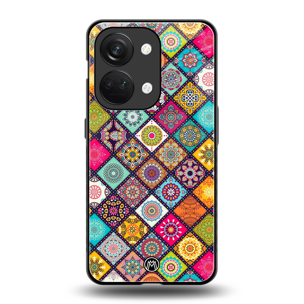 mandala art back phone cover | glass case for oneplus nord 3