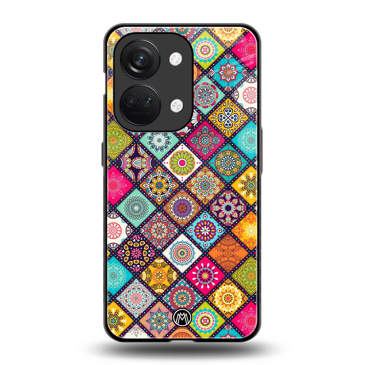 mandala art back phone cover | glass case for oneplus nord 3