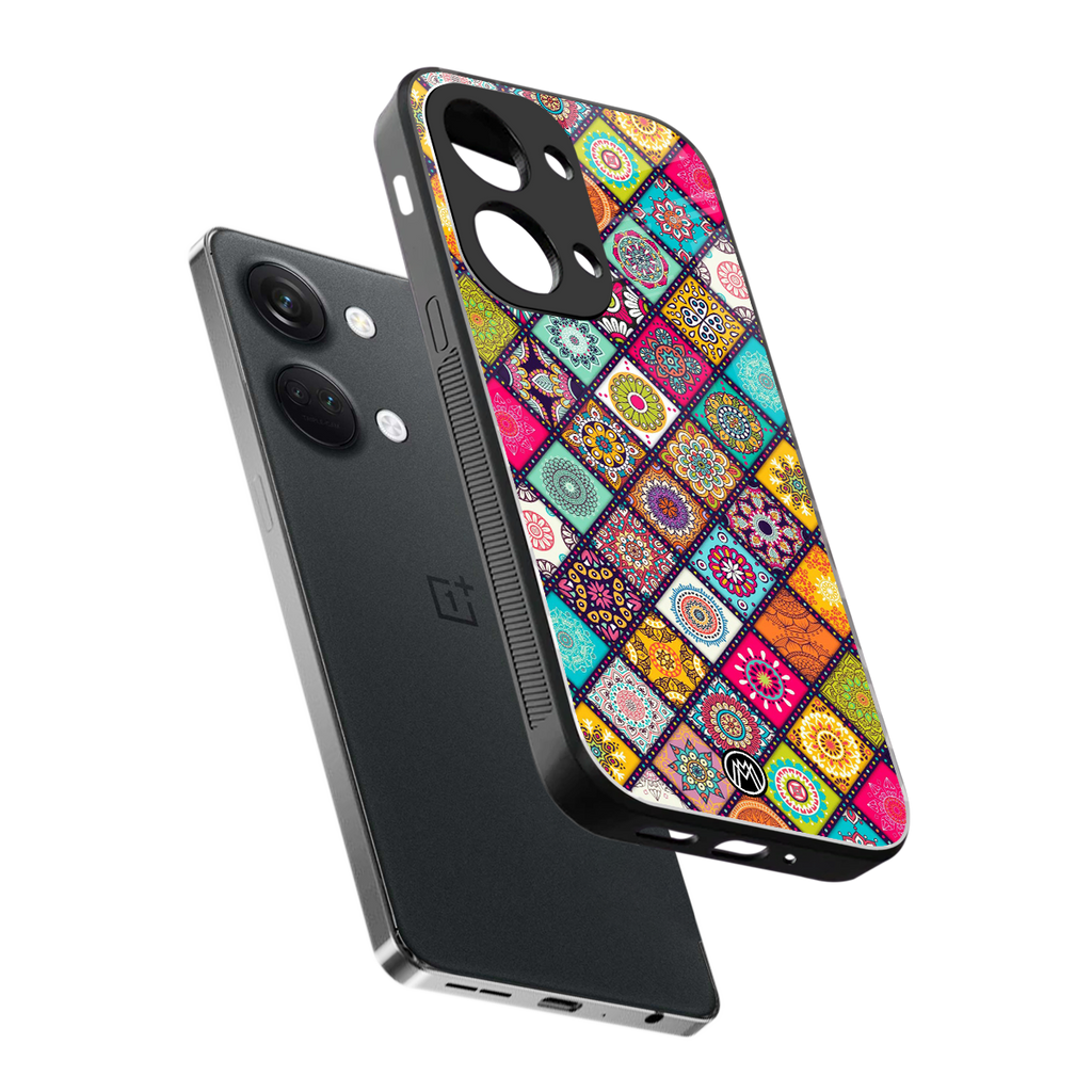 mandala art back phone cover | glass case for oneplus nord 3