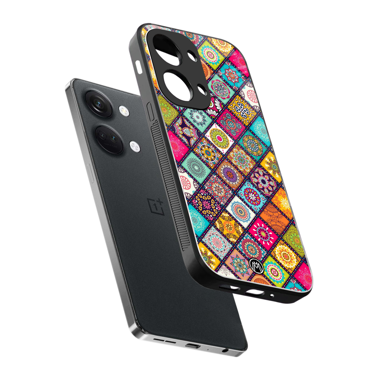mandala art back phone cover | glass case for oneplus nord 3