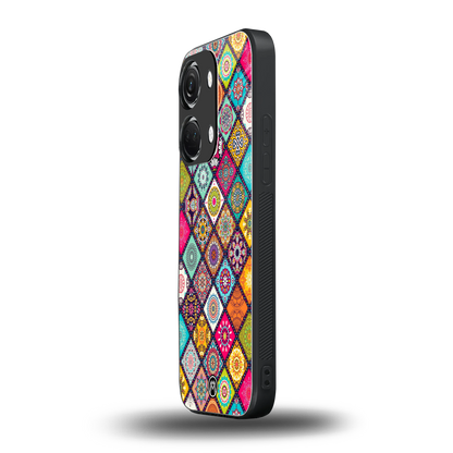 mandala art back phone cover | glass case for oneplus nord 3